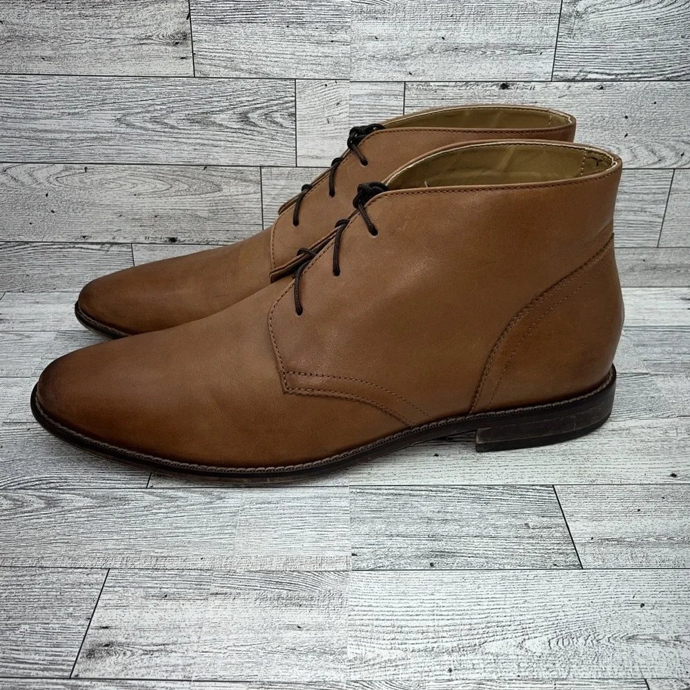 Florsheim Montinaro Brown Leather Plain Toe Chukka Boots 11739-257 Men‎ Sz 10.5D
